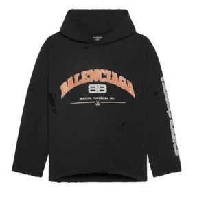 Black balenciaga Cropped Sweatshirt/Hoodie size is 8 medium